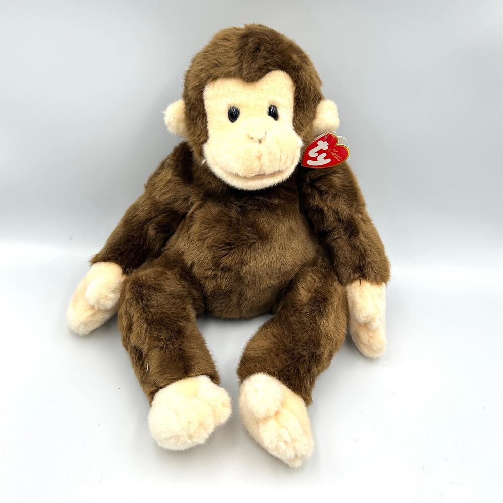 Vintage 2006‎ Ty Classic “Twiddle” Monkey 14” Plush Brown Stuffed Animal NWT